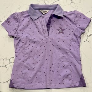 LeMieux Mini Girls Polo Shirt Wisteria Purple Horse Equestrian size 7-8